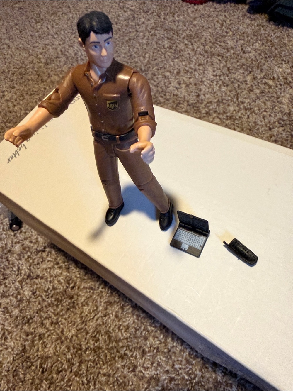 Bruder UPS Delivery Man collectible jointed action figure - EUC!